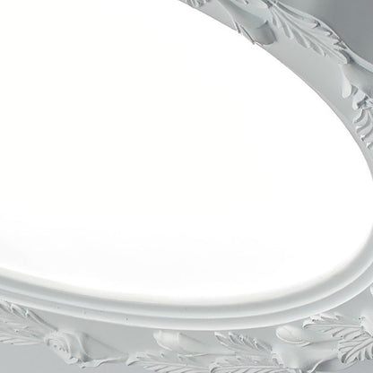 Traditional Vintage Round Petal Iron Resin Acrylic LED Flush Mount Ceiling Light For Bedroom