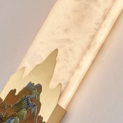 Traditional Chinese Marble All-Copper Rectangular LED Wall Sconce Lamp For Bedroom