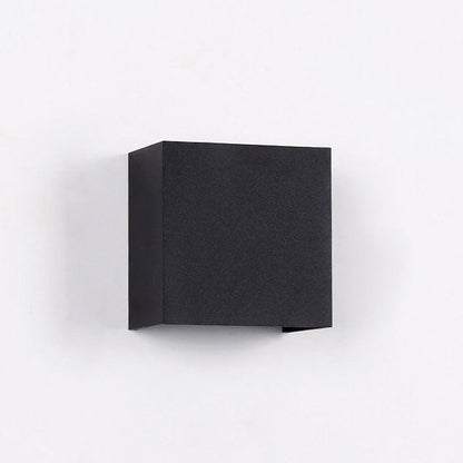 Modern Pure Black Waterproof Aluminum Dimmable Angle Square LED Outdoor Wall Sconce Lamp