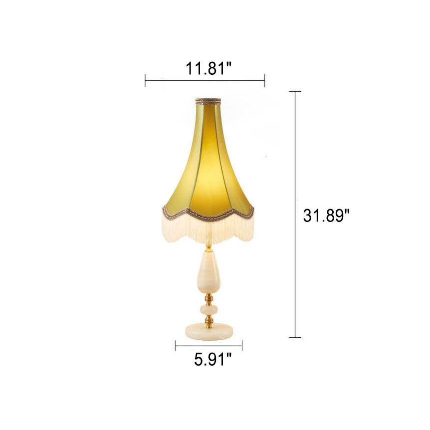 French Retro Court Tassel Copper 1-Light Table Lamp