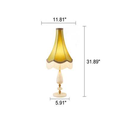 French Retro Court Tassel Copper 1-Light Table Lamp