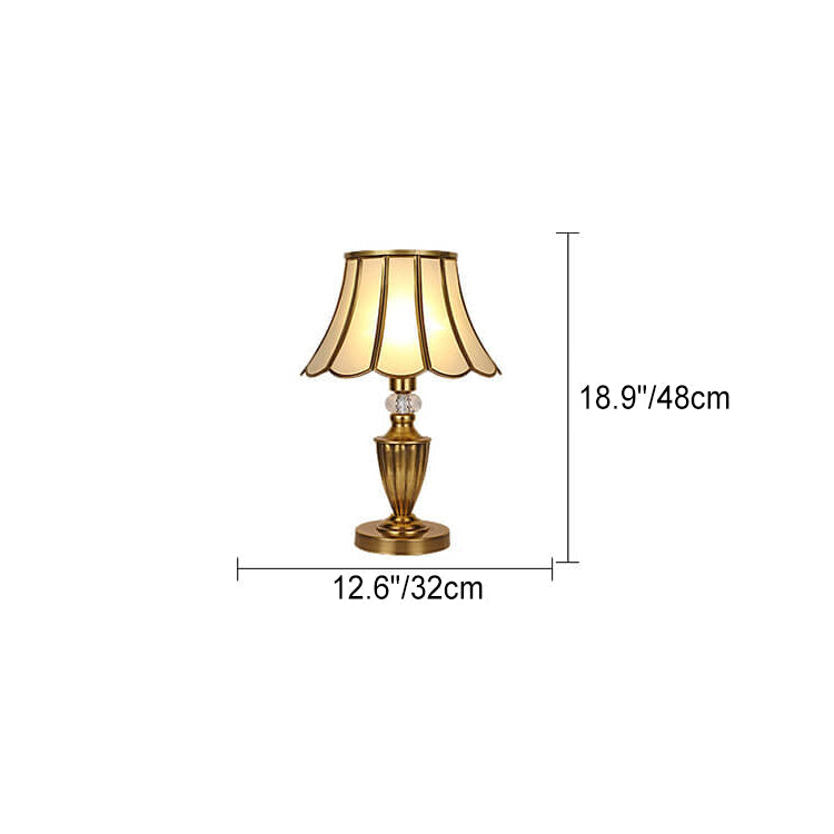 Modern Chinese Luxury Glass Copper 1-Light Table Lamp