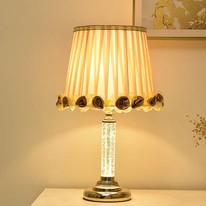 European Crystal Brightness Adjustable Remote Control 1-Light Table Lamp