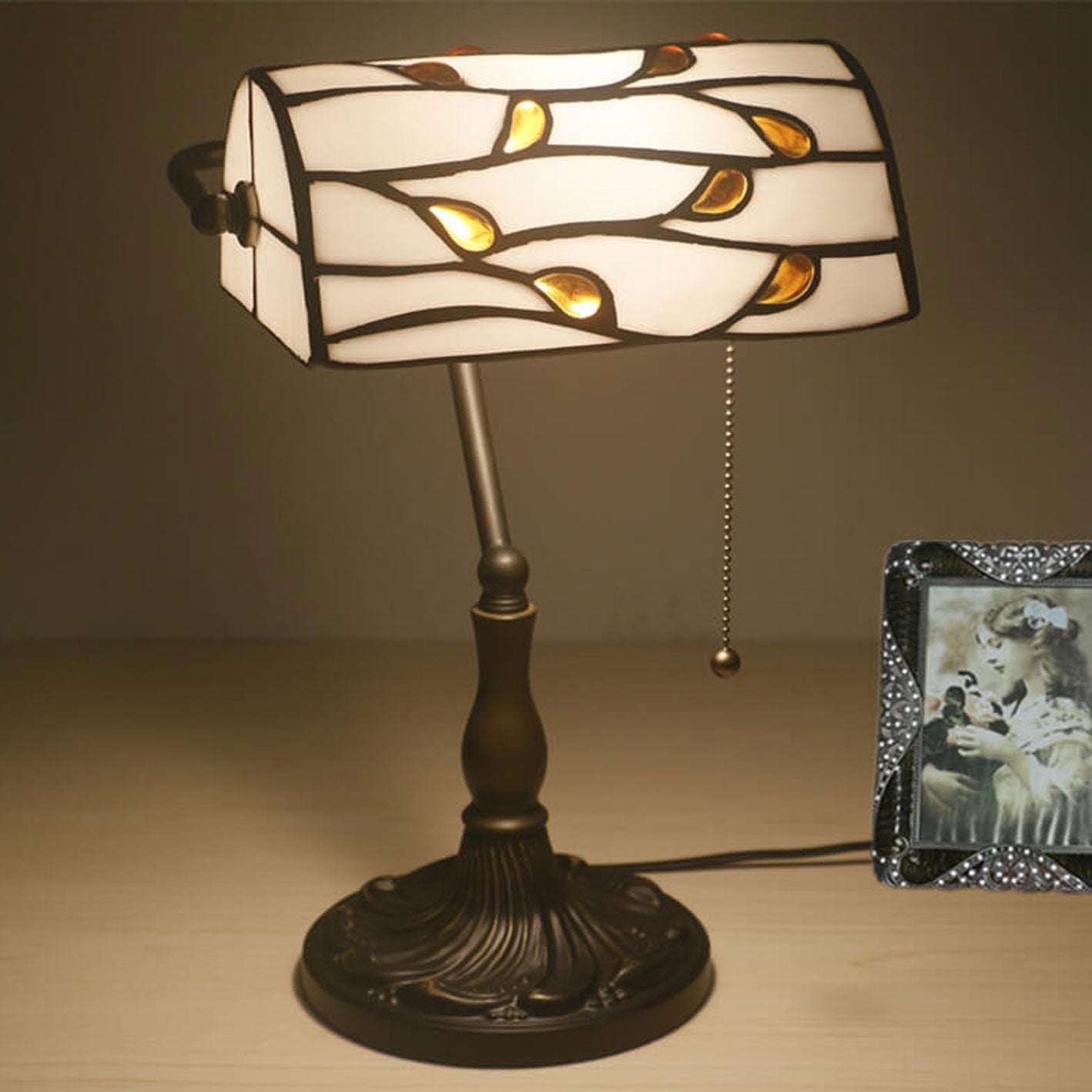 Vintage Tiffany Lucite Beads Design 1-Light Table Lamp