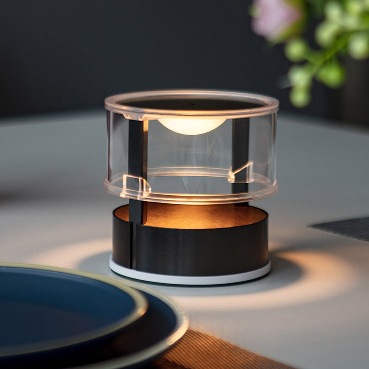 Modern Simplicity PMMA PC Stainless Steel Aluminum Cylinder LED Table Lamp For Bedside