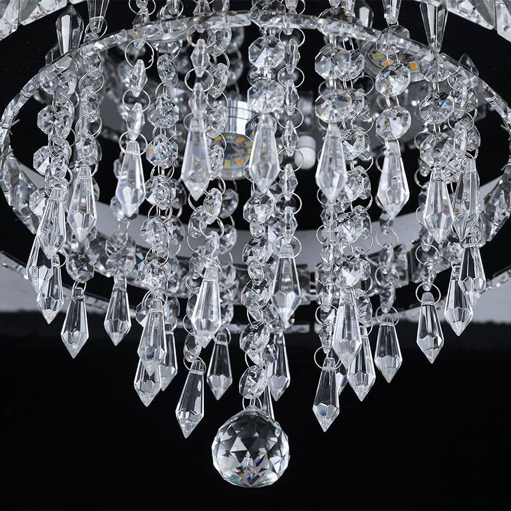 Modern Light Luxury Round Crystal LED Flush Mount Ceiling Light