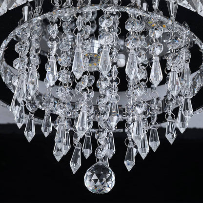 Modern Light Luxury Round Crystal LED Flush Mount Ceiling Light