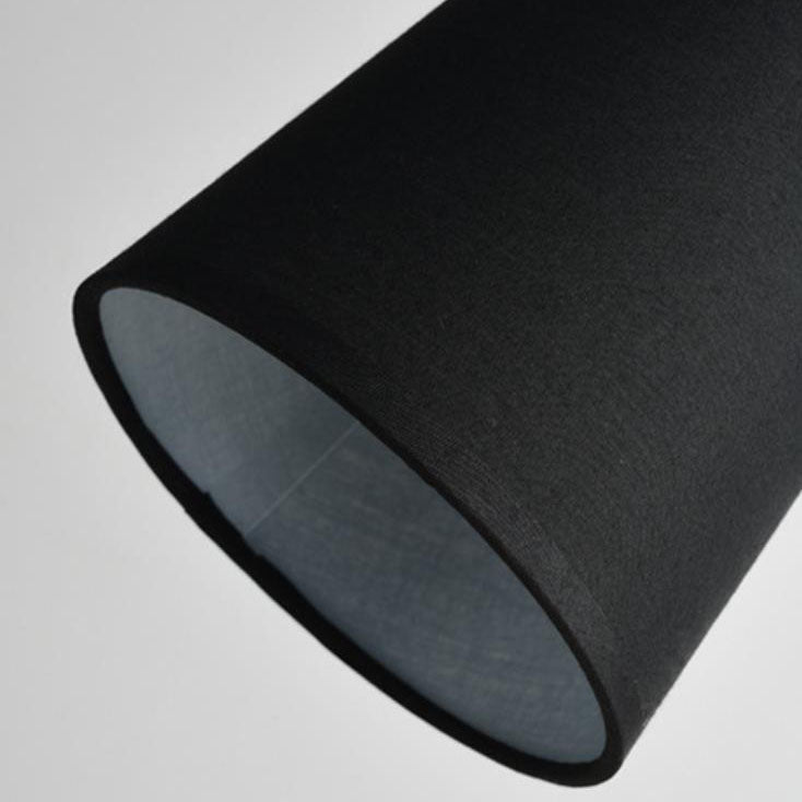 Simple Fabric Cone Shade Wood Base 1-Light Table Lamp