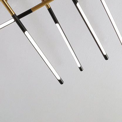Nordic Creative Iron Geometric Line Combination LED Semi-Flush Mount Ceiling Light