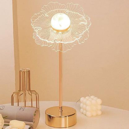 Nordic Light Luxury Acrylic Flower Butterfly Gold LED Table Lamp