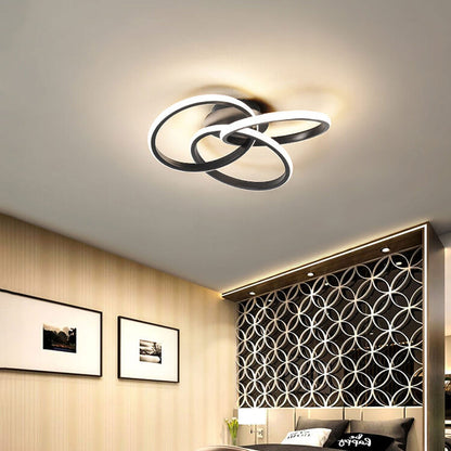 Nordic Light Luxury Ring Staggered Overlap Design LED Flush Mount Light