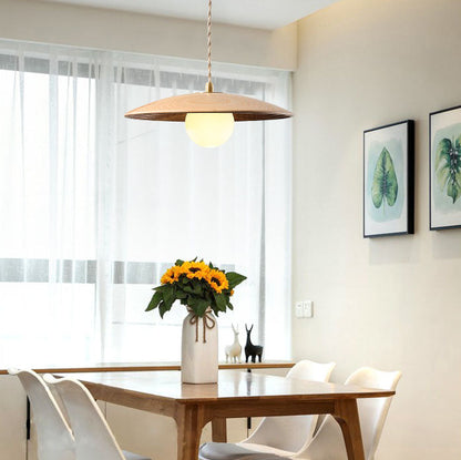 Modern Minimalist Log Long Line Circular 1-Light Pendant Light