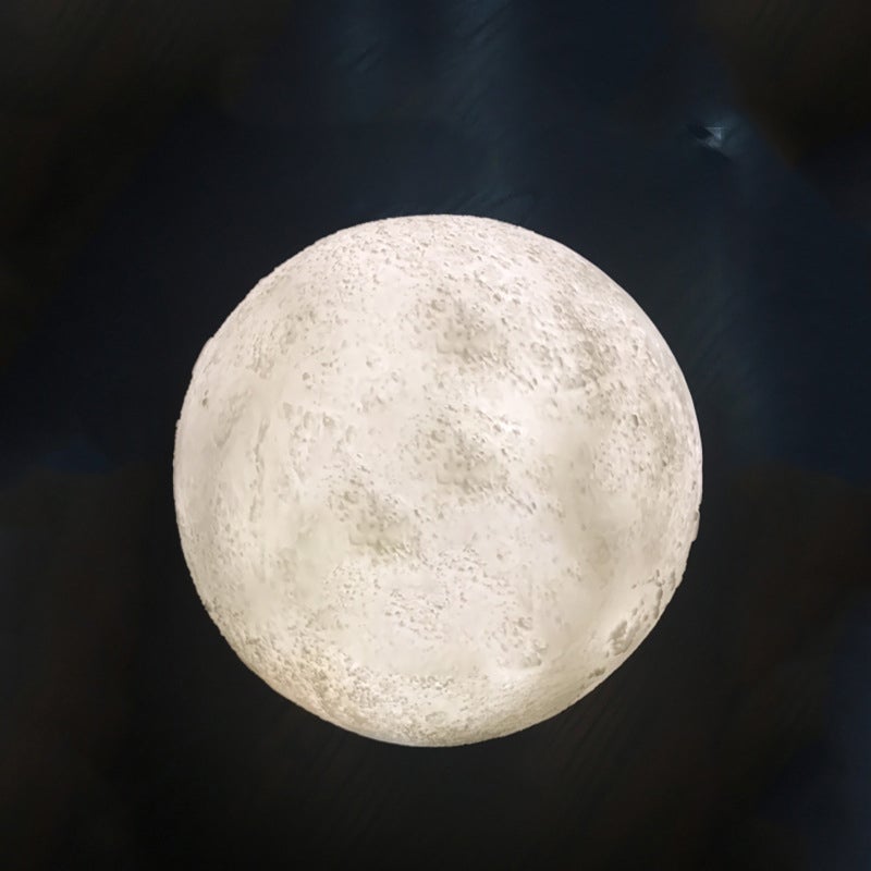 Creative Mini Rechargeable 3D Printed Moon 1-Light LED Table Lamp