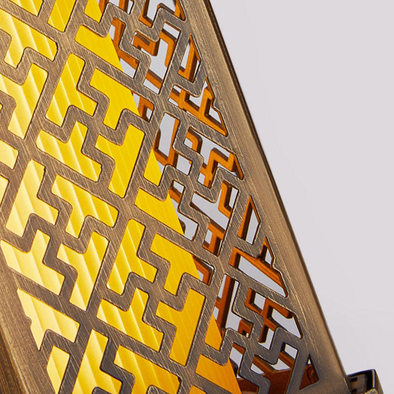 Traditional Chinese Brushed Aluminum House Pagoda 1-Light Wall Sconce Lamp For Outdoor Patio