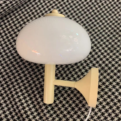 Modern Simplicity Iron Glass Mushroom Round 1-Light Wall Sconce Lamp For Bedside