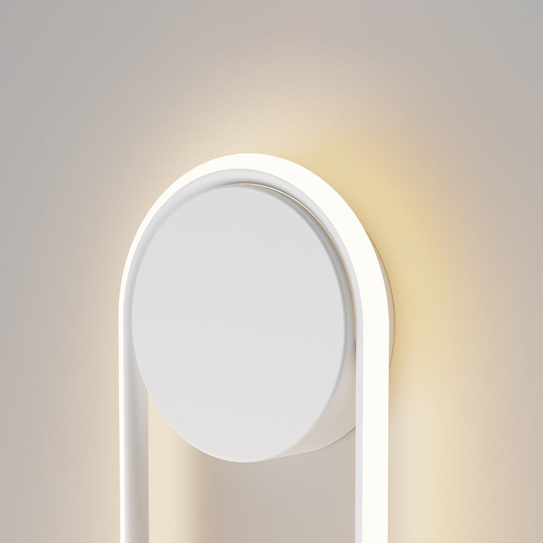 مصباح حائطي عصري من الحديد والألومنيوم والأكريليك بتصميم دائري مع خطاف LED لغرفة النوم 