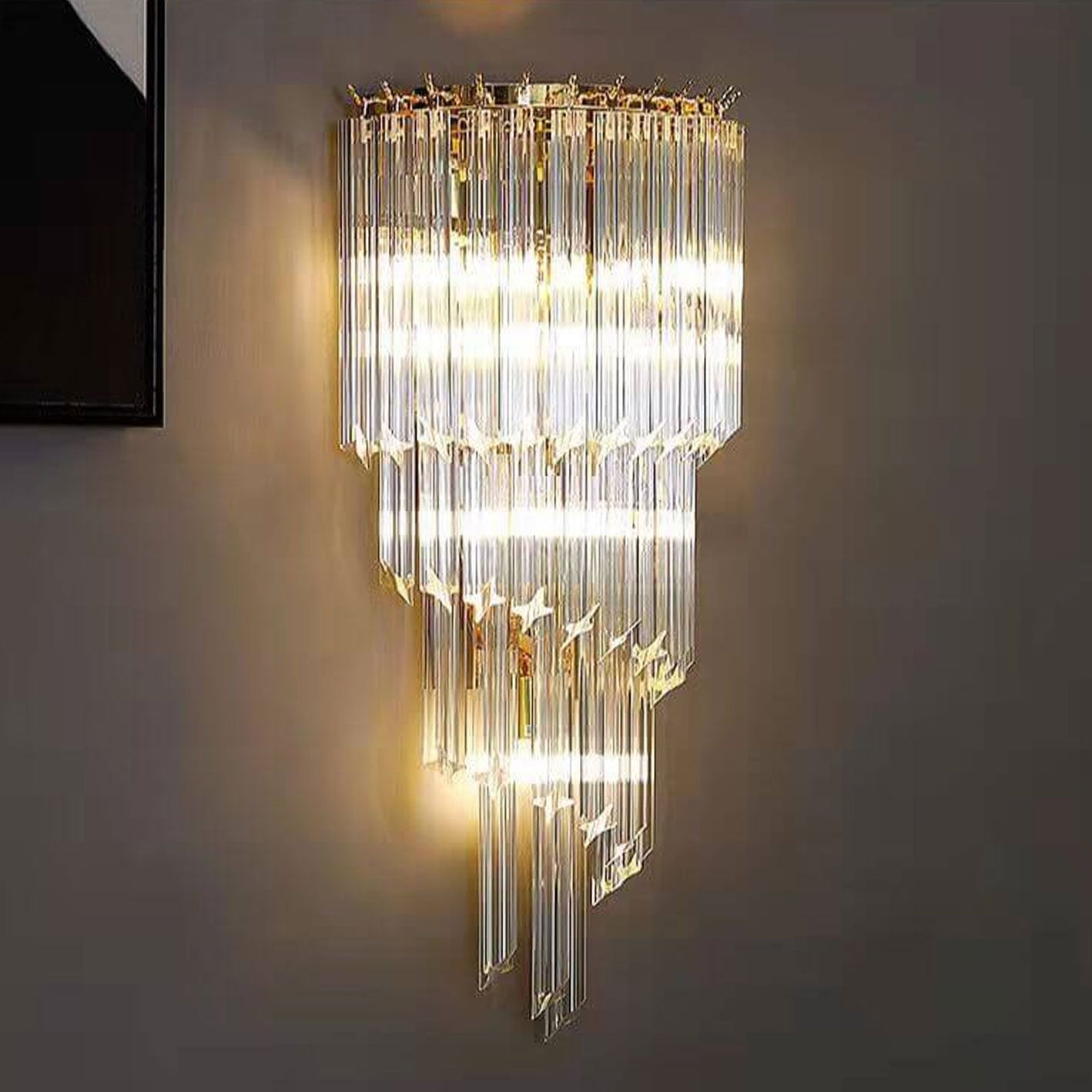 Modern Luxury Crystal Four Layers 4-Light Wall Sconce Lamp