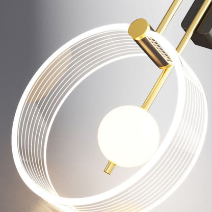 مصباح حائط LED دائري من الأكريليك بتصميم عصري بسيط بجانب السرير 