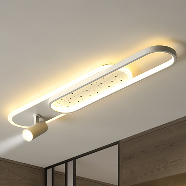 مصباح LED مستطيل الشكل مصنوع من الحديد الأكريليك بتصميم عصري بسيط، مثبت في السقف للممر 