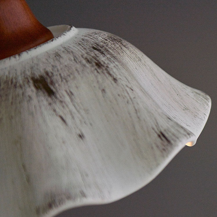 Modern Vintage Ceramic Solid Wood 1-Light Pendant Light