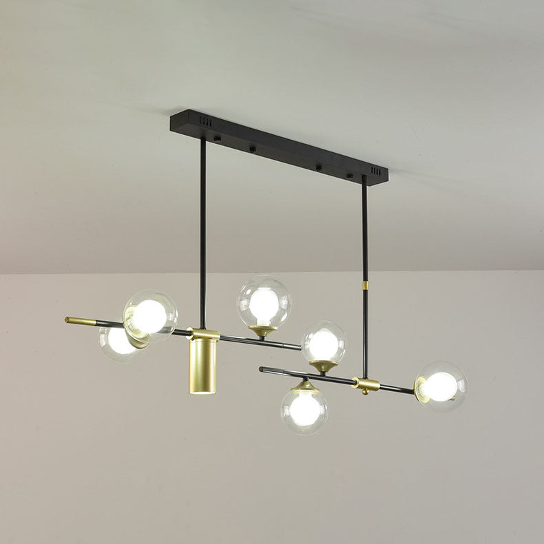 Modern Minimalist Round Ball Glass Iron LED Chandelier