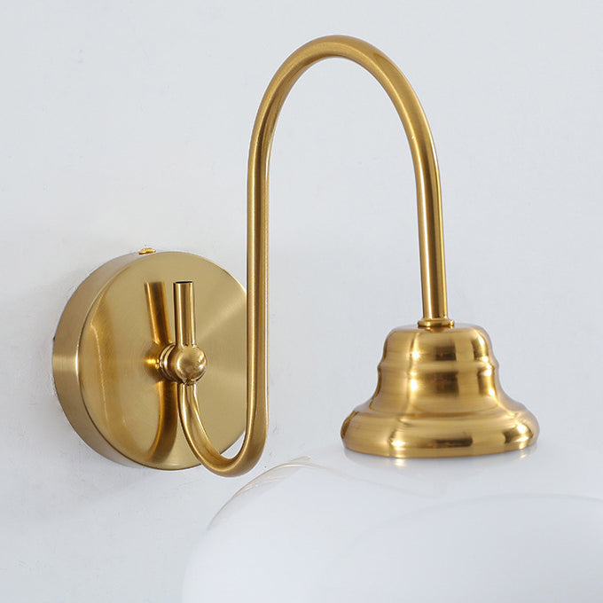 Traditional French Iron Ceramic Ball Ribbed Flower Bud 1-Light Wall Sconce Lamp For Bedside