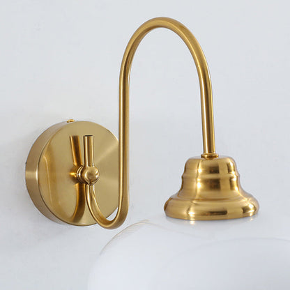 Traditional French Iron Ceramic Ball Ribbed Flower Bud 1-Light Wall Sconce Lamp For Bedside
