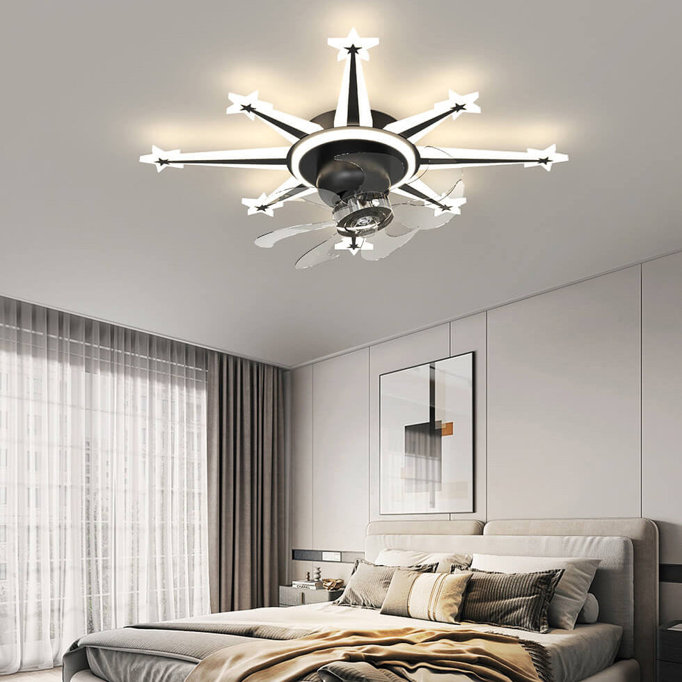 Childlike Creative Meteor Design LED Flush Mount Ceiling Fan Light