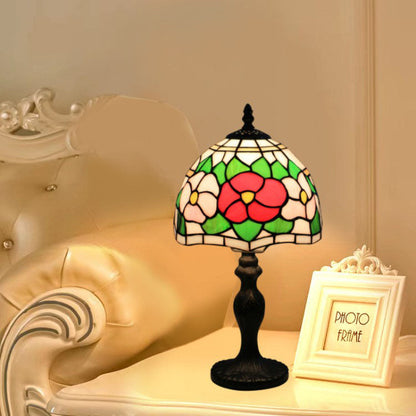 Traditional Tiffany Resin Glass Umbrella Shape 1-Light Table Lamp For Bedroom