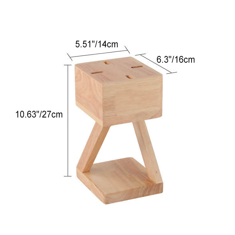 Nordic Simple Solid Wood Geometric Hollow 1-Light Melting Wax Table Lamp