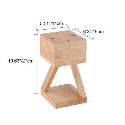 Nordic Simple Solid Wood Geometric Hollow 1-Light Melting Wax Table Lamp