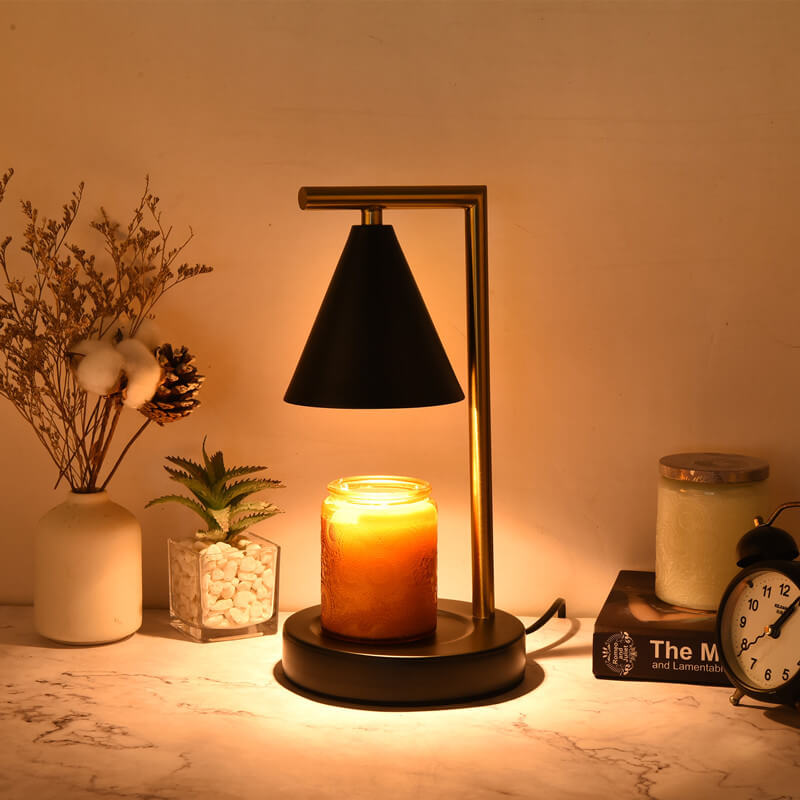 Simple Cone Shade Right Angle Arm 1-Light Melting Wax Table Lamp