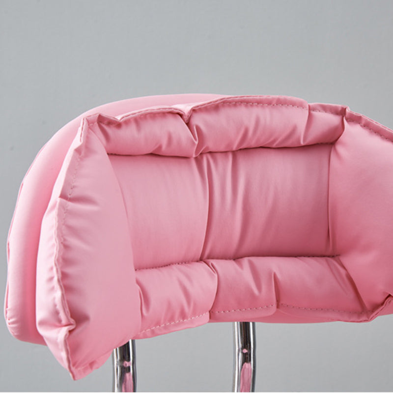 Modern Minimalist Square Cushion Faux Leather Metal Bar Stool Backrest Height Adjustable For Dining Room