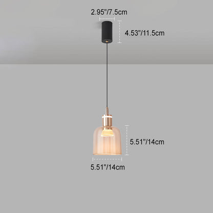 Contemporary Scandinavian Liftable Aluminum Acrylic Cup Shape LED Pendant Light For Bedroom