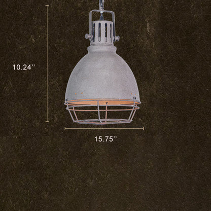 Retro Industrial Antique Older Metal 1 Light Bowl Shaped Pendant Light