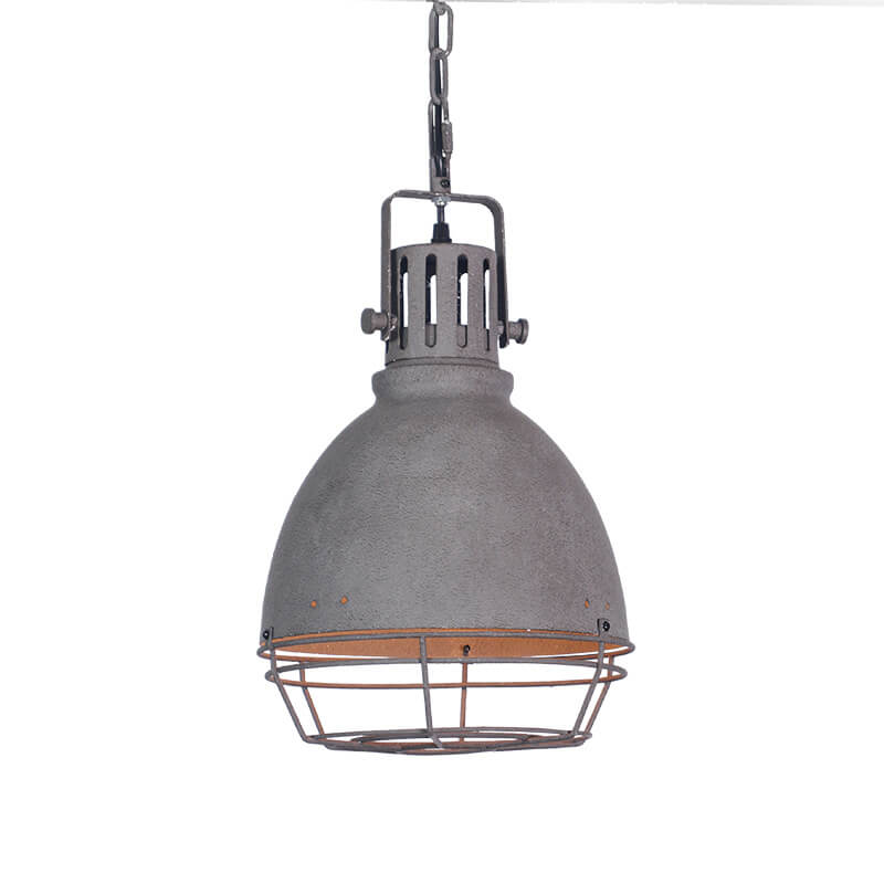 Retro Industrial Antique Older Metal 1 Light Bowl Shaped Pendant Light