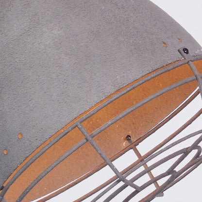 Retro Industrial Antique Older Metal 1 Light Bowl Shaped Pendant Light
