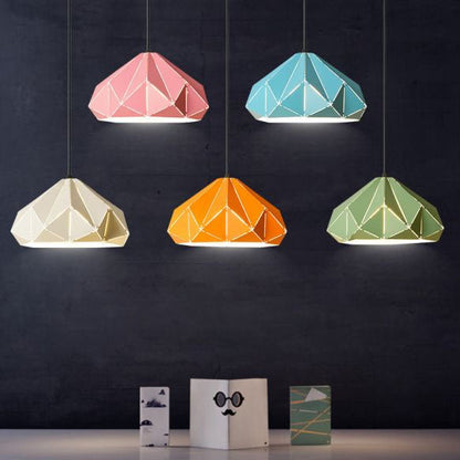 Nordic Macaron Geometric Shape Metal 1-Light Pendant Light