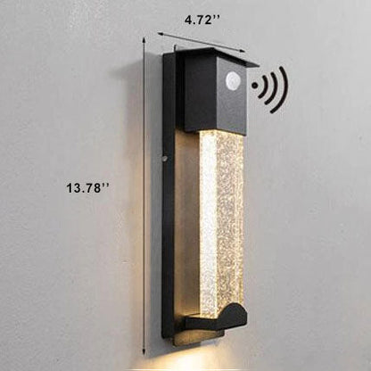 Modern Outdoor Waterproof LED Induction Crystal Outdoor Wall Sconce Lamps