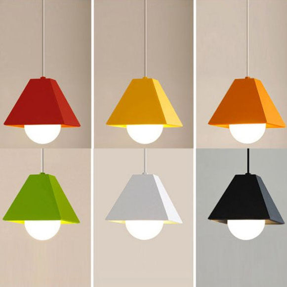 Simplicity Macaroon Style Trapezoid  Metal 1-Light  Mini Pendant Light