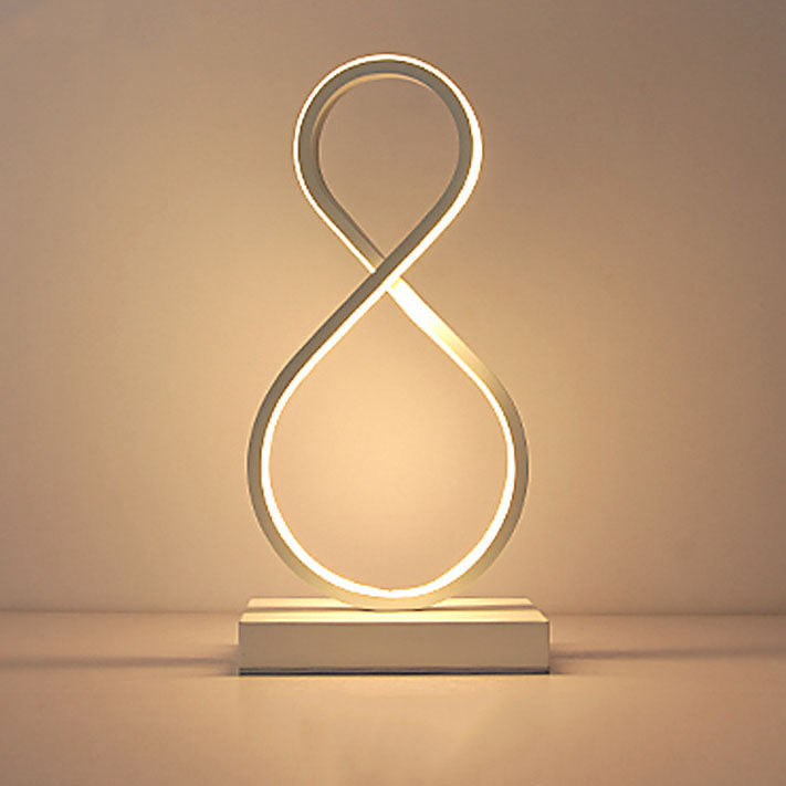 Minimalist Bending Line Spiral 8 Shape 1-Light LED Table Lamps