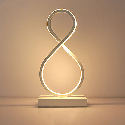 Minimalist Bending Line Spiral 8 Shape 1-Light LED Table Lamps