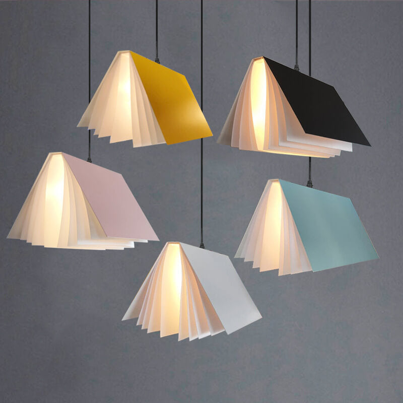 Flying Book 1-Light Metal PVC Book Shade Pendant Light
