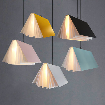 Flying Book 1-Light Metal PVC Book Shade Pendant Light