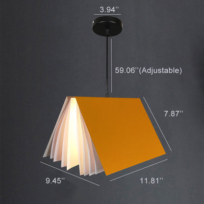 Flying Book 1-Light Metal PVC Book Shade Pendant Light