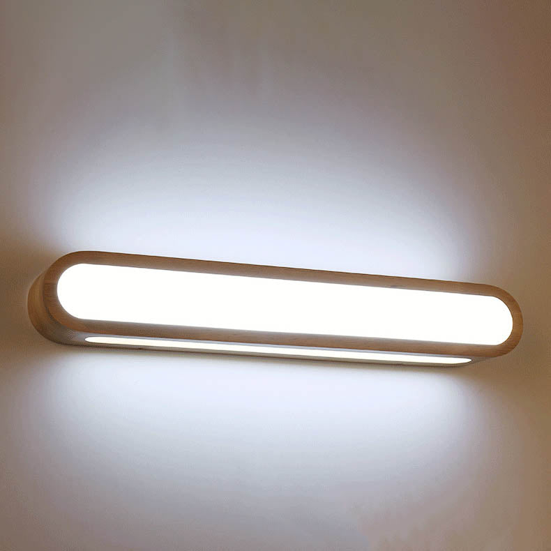 Nordic Solid Wood Long Bar 1-Light LED Wall Sconce Lamp