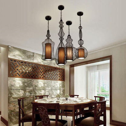 Industrial Retro Metal Birdcage 1-Light Lantern Pendant Light