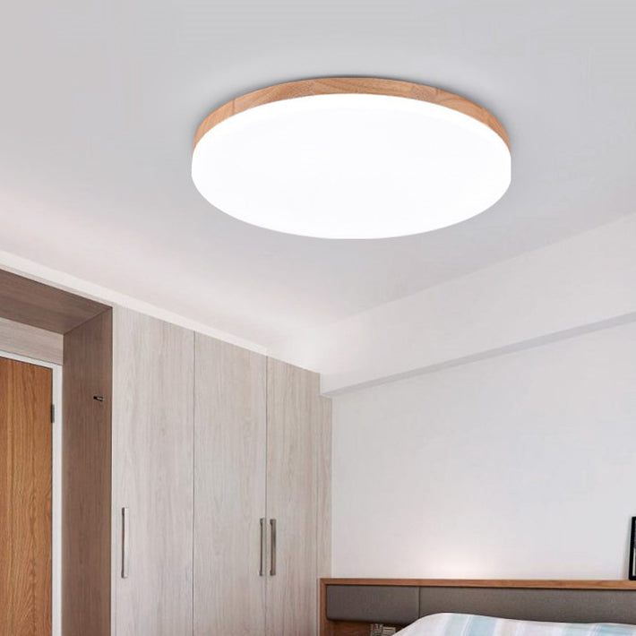 Modern Acrylic Shade Round Log LED Flush Mount Light