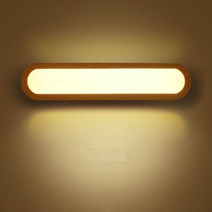 Nordic Solid Wood Long Bar 1-Light LED Wall Sconce Lamp