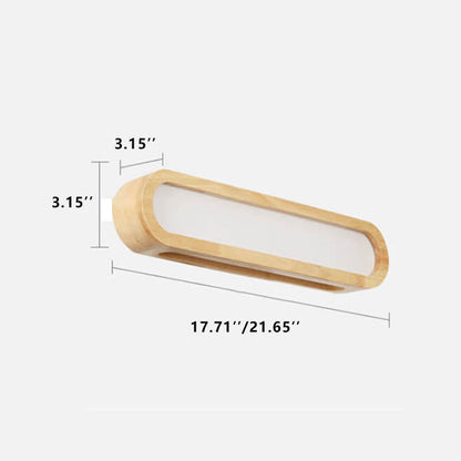 Nordic Solid Wood Long Bar 1-Light LED Wall Sconce Lamp